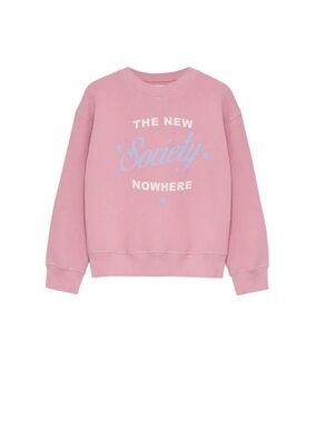 The New Society Pink 'Society Nowhere' Kids Sweatshirt. Size 3
